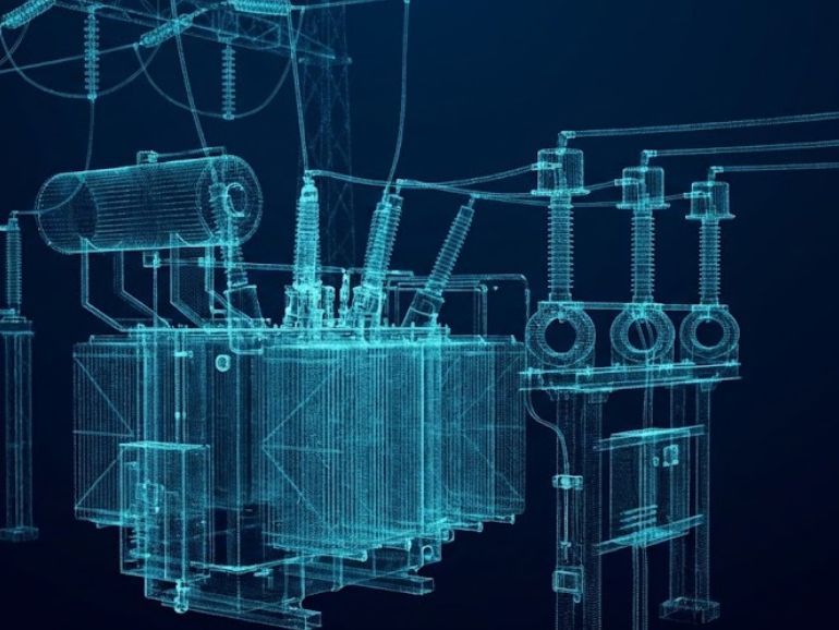 Modelo 3D de transformador de poder para inventario técnico